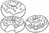 Donut Nutty Yummy Mewarnai Coloringpagesfortoddlers sketch template
