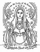 Coloring Fatima Rosary Catholic Venduto sketch template