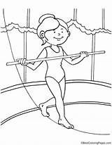 Coloring Balance Rope Pages Kids sketch template