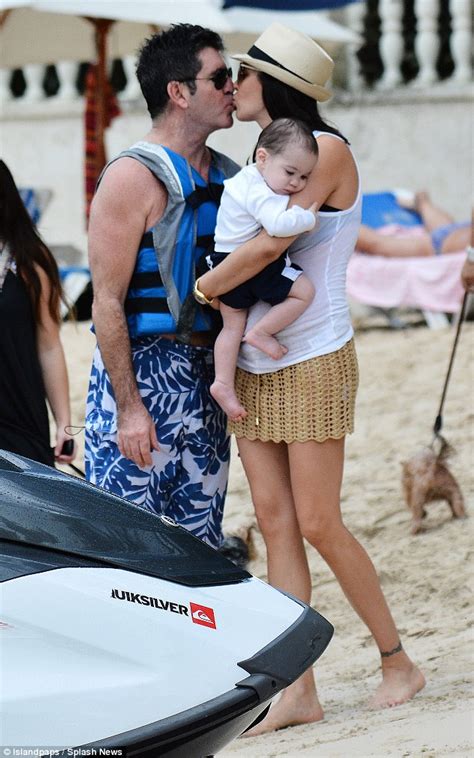 simon cowell with girlfriend lauren silverman in barbados with son eric