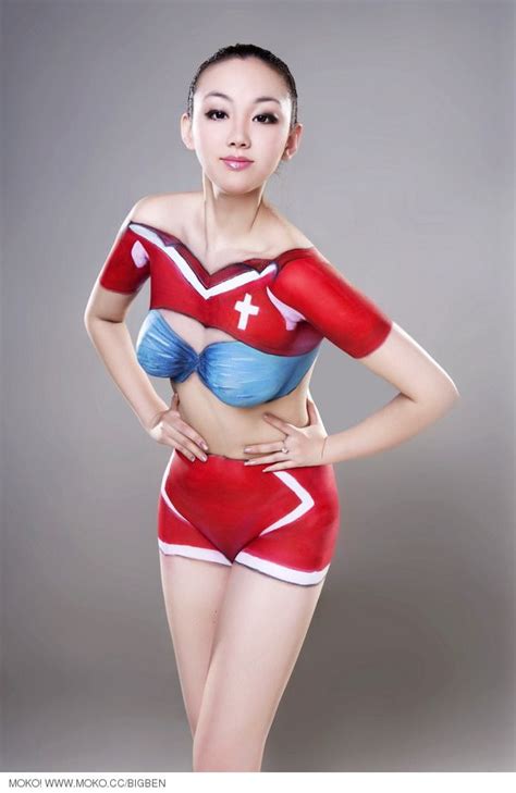 Nude Chinese Girls In Body Paint Show Their Support For
