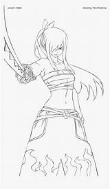 Erza Fairy Tail Coloring Scarlet Pages Outline Pngitem sketch template