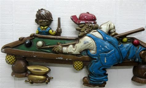 Vintage Sexton Cast Aluminum Wall Plaque 1971 Pool Players Etsy