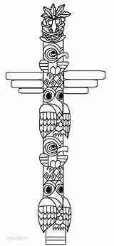 Totem Pole Coloring Pages Printable Poles Kids Cool2bkids Template Drawing Alaska Faces Native American Templates Craft Simple Crafts Canada Sketch sketch template