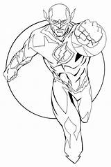 Flash Coloring Pages Kids Justice League sketch template