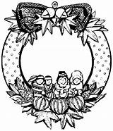 Coloring Pages Wreath Wreaths Thanksgiving Printable Fall Filminspector Visiting Thanks Holiday sketch template