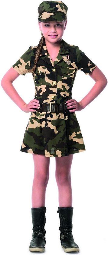 bolcom leger oorlog kostuum camouflage commando karin meisje maat  carnaval