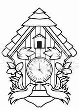 Clock Cuckoo Coloring Template Clocks Pages Templates German Drawings Crafts Ak0 Cache sketch template