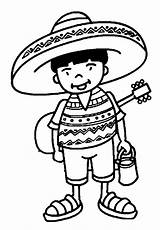 Coloriage Mexicain Sombrero Mexicanos Coloriages Autour Mexicaine Worksheets Mexique Enfant Hispanic Sheets Clipartsco sketch template