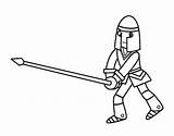 Coloring Spear Knight Colorear Shield Sword Dibujo Coloringcrew 470px 22kb Template sketch template