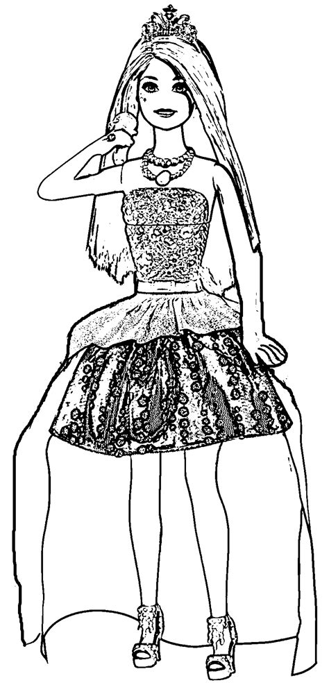 barbie  rock  royals singing courtney doll coloring page coloring home