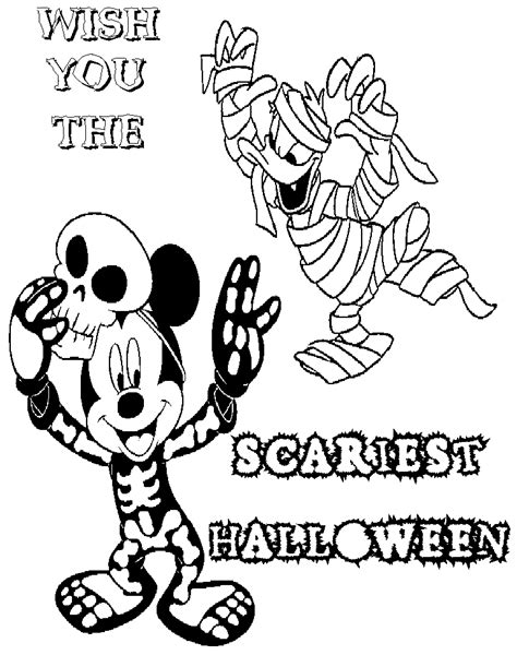 mickey  minnie disney halloween coloring page mickey mouse