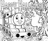 Coloring Halloween Thomas Train Kids Printable Pages Tank Engine Sheets Activities Color Easter Colouring Doubting Printables Print Friends Worksheets Cartoon sketch template