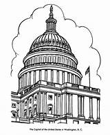 Coloring Washington Dc Buildings Building Capitol Pages Dome Usa Printables Landmarks School Colouring Sheet Symbols Historic Clipart American Kids Cities sketch template
