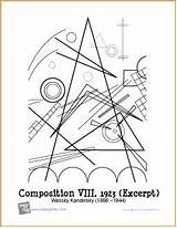 Coloring Kandinsky Pages Printable Wassily Viii Composition Famous Makingartfun Colouring Kids Color Worksheets Artists Kindergarten Abstract Expressionism Artist Colorare Da sketch template