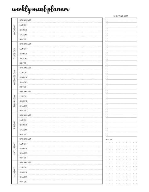 printable weekly menu planner world  printables