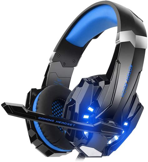 bolcom kotion   gaming headset met stereo usb microfoon voor ps laptops zwart blauw