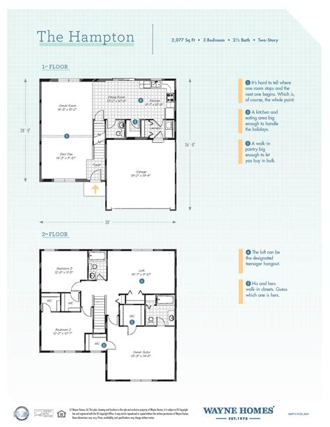hampton floor plan  story custom home wayne homes