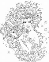 Coloring Pages Transparent Adult Line Mermaid Artsy Monster Colouring Color Book Uncolored Sea Printable Fairy Books Getcolorings Getdrawings Drawings Login sketch template
