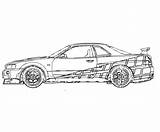 Furious Fast Coloring Car Drawings Pages Cars Skyline Drawing Sketch Printable Sheets Color Drawingskill Kids Source sketch template