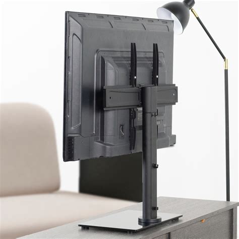 vivo 32 to 55 flat screen tv mount tabletop desk stand with glass