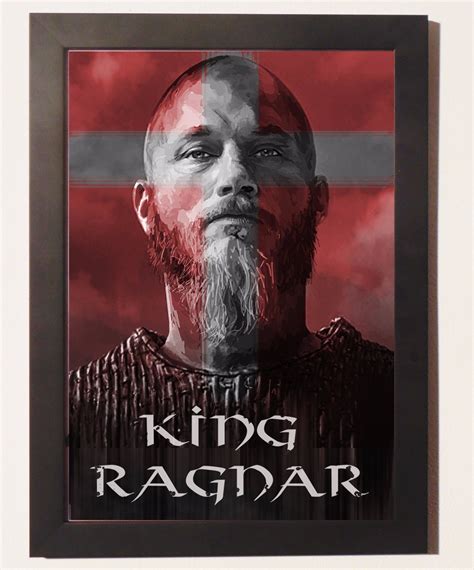 Quadro Poster C Moldura Serie Vikings King Ragnar Lothbrok R 49 99