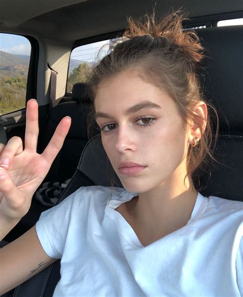 kaia gerber 17 shows off new tattoo on instagram but what does it say
