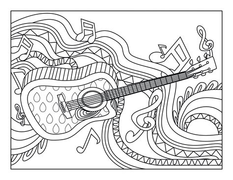printable guitar coloring pages  printable templates