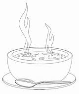 Coloring Soup Pages Bowl Kids Hot sketch template