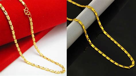 latest  gram gold long chain designs youtube