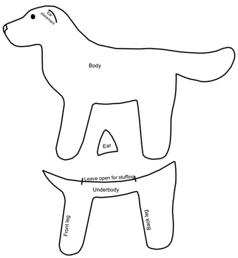 printable dog stuffed animal patterns