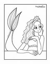 Easypeasyandfun Mermaids sketch template