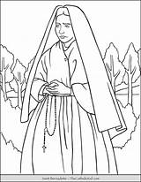 Bernadette Thecatholickid Catholic Lourdes Cecilia Saints sketch template