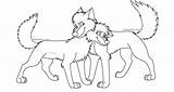 Wolves Lineart Hug sketch template