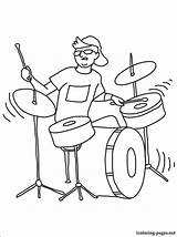 Drummer Coloring Drawing Pages Color Getdrawings Printable Professions sketch template
