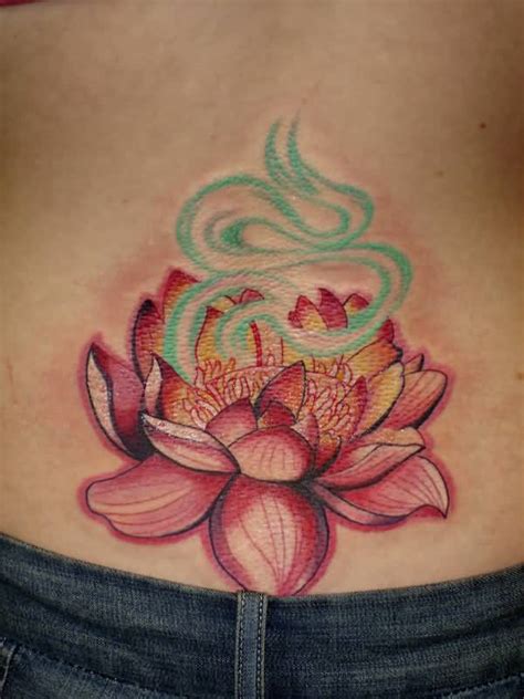 lotus tattoo on lower back