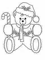Bear Coloring Candy Teddy Pages Cane Holding Holidays Sheet sketch template
