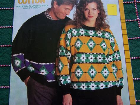 1990 S Patons Cotton Worsted Yarn Knitting Patterns Mens Misses