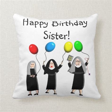 catholic nuns birthday pillow zazzle