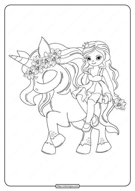 princess  unicorn coloring pages