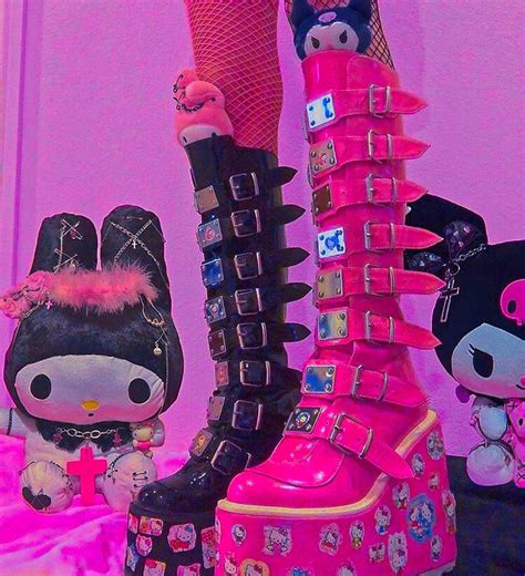 Kuromi Scene Emo Fashion Aesthetic Grunge Outfit Pretty Shoes