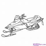Snowmobile Coloring Draw Step Motorcycles Coloringhome sketch template