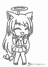 Gacha Life Coloring Pages Anime Girl Print Cute Laughing Raskrasil sketch template