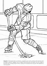 Hockey Coloring Pages Goalie Ice Puck Stick Player Printable Getcolorings Print Colori Color sketch template