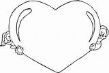Coloring Kids Valentine Categories Heart sketch template