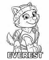 Coloring Paw Patrol Everest Pages Colouring Print Topcoloringpages Mini sketch template