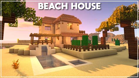minecraft   build  beach house tutorial  youtube