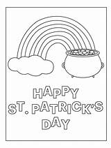 Coloring St Pages Kids Patrick Patricks Rainbow Gold Pot Printables Fun sketch template