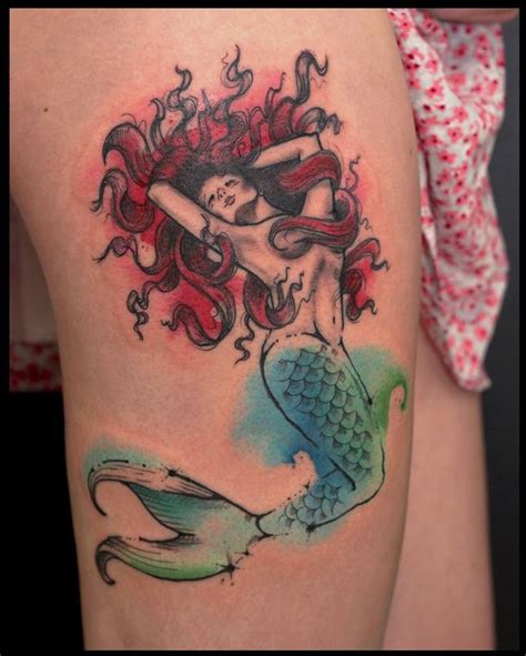 Jf Biron Watercolor Mermaid Tattoo Mermaid Tattoos Tattoo Work I