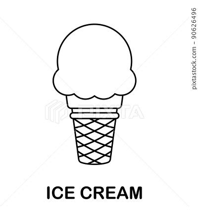 coloring page  ice cream  kids stock illustration